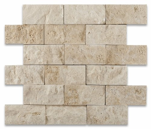 Ivory Travertine Brick Mosaic Tile from Oracle Moldings