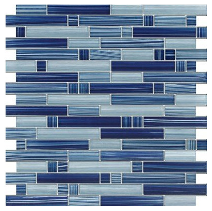 Blue Random Pattern Glass Tile from Marble ‘N Things