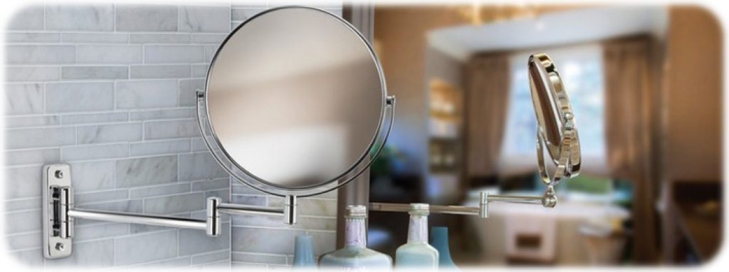 Purple Bathroom Swivel Shaving Mirror Metal Enamel Base With Magnifying Option