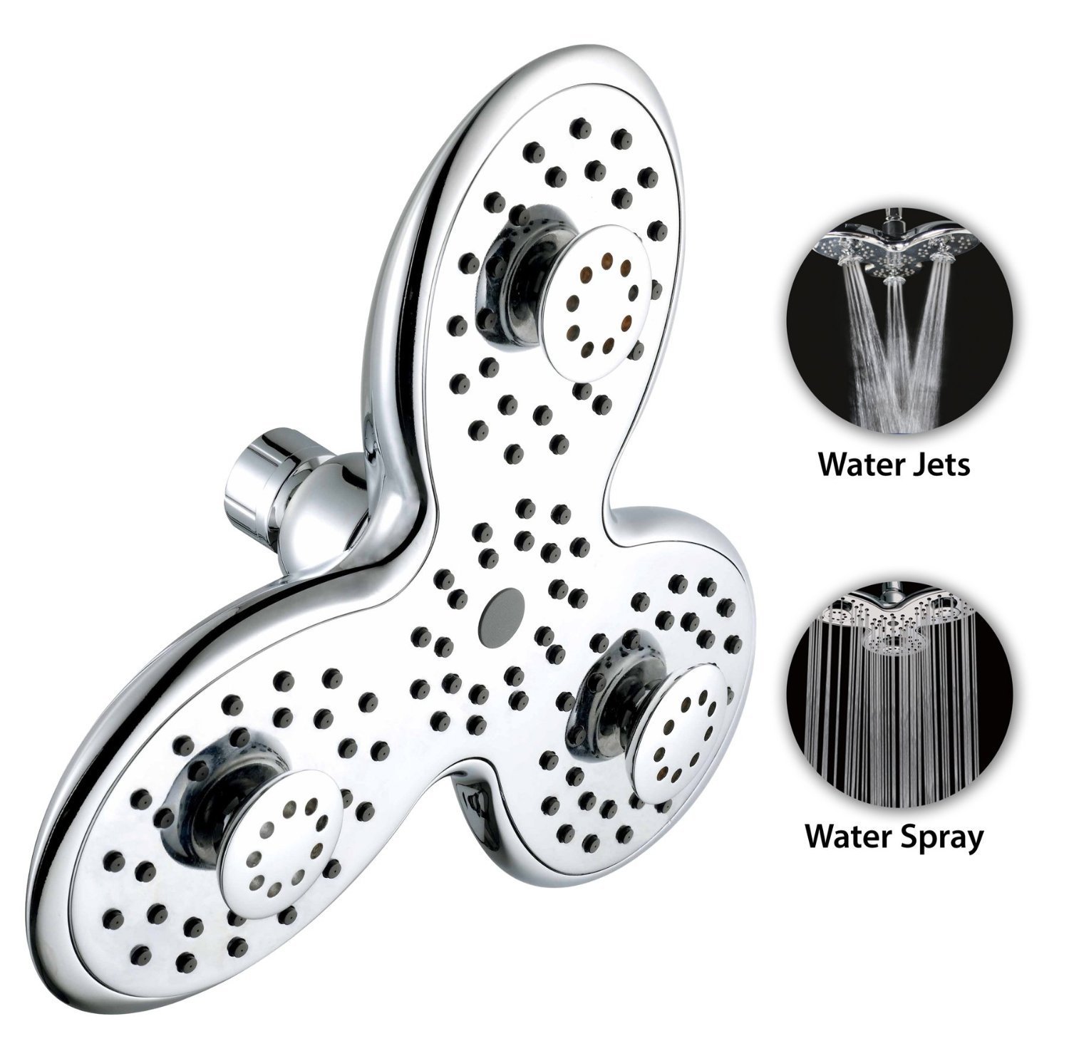 A-Flow™ Luxury Large 8 Showerhead with 3 Powerful Multi-Directional Massaging Water Jets