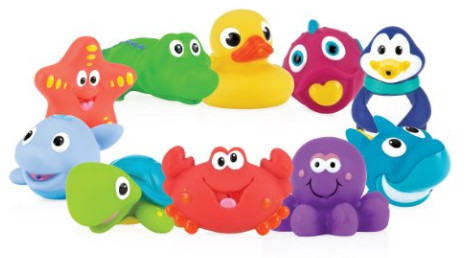 Nuby 10-Pack Little Squirts Fun Bath Toys