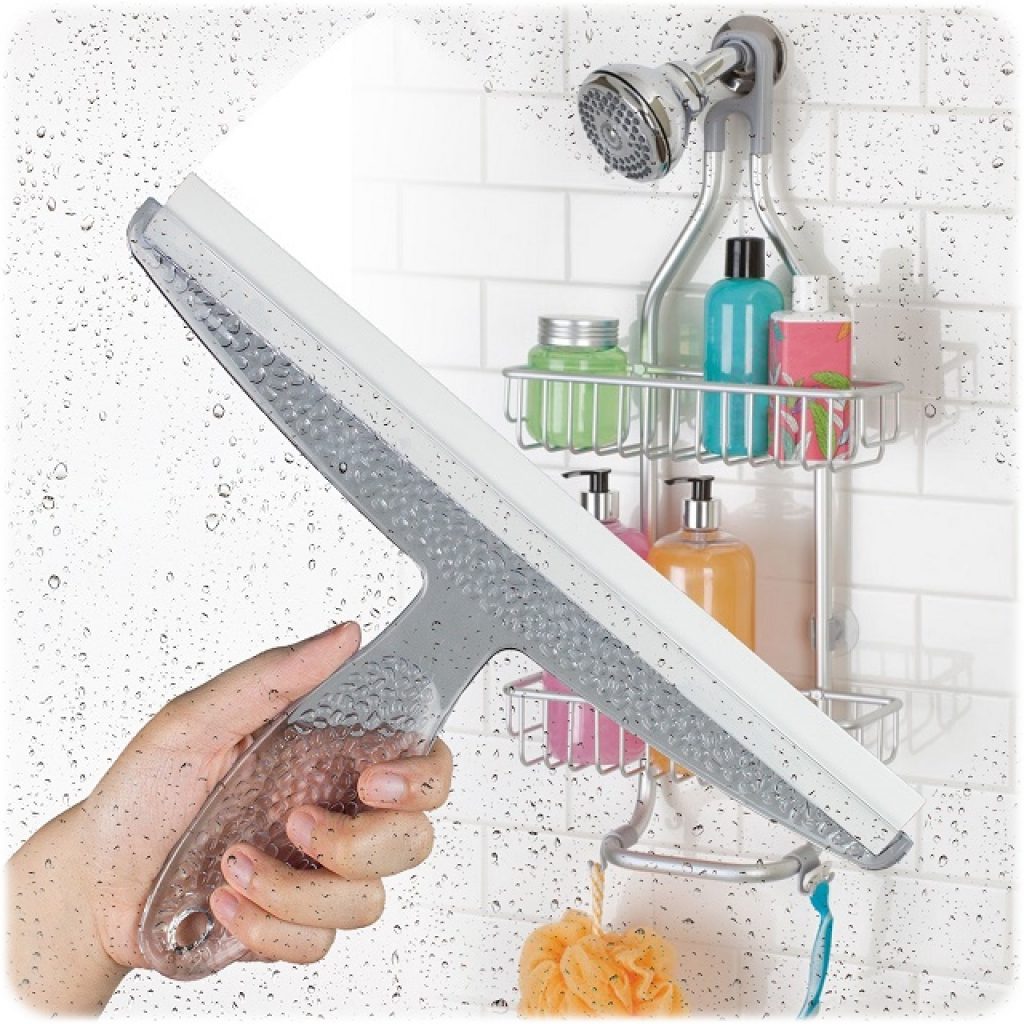 Squeegee bathroom shower door