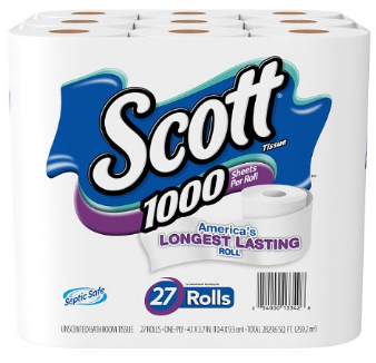1000 Sheets Per Roll Toilet Paper from Scott